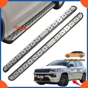 Fits for Jeep Compass 2023 2024 Fixed Running Boards Side Steps Pedals Nerf Bar - Picture 1 of 18