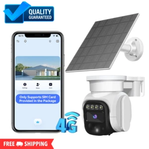 4G LTE Cellular Security Camera No WiFi Solar Outdoor Night Vision With SIM Card - Picture 1 of 7
