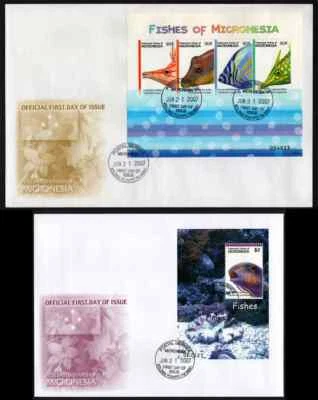 MICRONESIA, SCOTT # 742-743, SET OF TWO FDC COVERS - VARIOUS TYPES OF FISH 2007 - Image 1 of 3