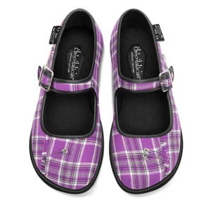 Zapatos planos Mary Jane con diseño de chocolate caliente Chocolaticas púrpura tartán talla 39 EE. UU. 9 - Imagen 1 de 17