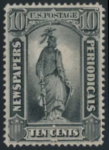 US PR15 10c 1875 Newspaper stamp Statue of Freedom VF unused no gum PF cert - Picture 1 of 3