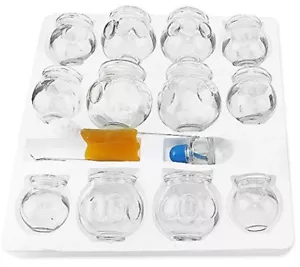 We Pay Your Sales Tax ~Thick Glass Cupping Set for Professionals 12 pc US Seller - Picture 1 of 8