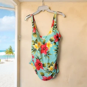 Catalina Tropical Einteiler Badeanzug Badekleid Gr. XL Hibiskus gepolsterte Cups T29 - Bild 1 von 8