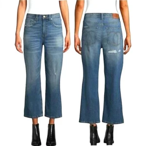 NWT JORDACHE Vintage Farrah Crop Flare High Rise Distressed Jeans size 29 - Picture 1 of 10