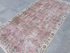 Warmer Neutraler Boho Wollteppich 4×8 Fuß | Handgeknüpft Erdig Pastell Vorleger - Bild 1 von 12