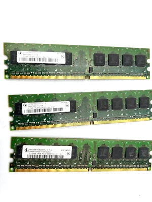 3x 512MB Infineon HYS64T64000HU-3.7-A 1Rx8 PC2-4200U desktop memory RAM - Image 1 of 3