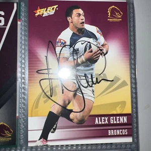 Alex Glenn Signed 2012 Select Champions NRL card Brisbane Broncos - Picture 1 of 1