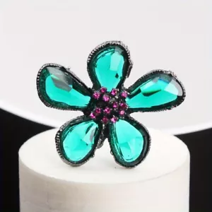 Broche de flores de cristal de moda vintage planta estrás flor prendedor ropa para mujer - Imagen 1 de 5