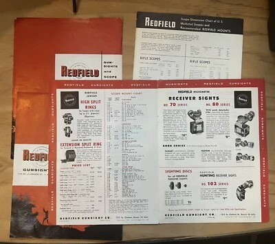 1957 Redfield Scopes Catalogs USA Pages separated from staples Dealer Price List - Image 1 of 3