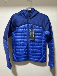 Outdoor Research Helium 800 Down Fill Hoodie Puffer Jacket Men’s Small Blue NWT - Picture 1 of 7