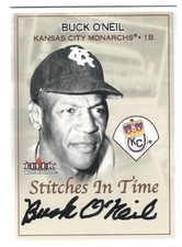 2001 FLEER TRADITION STITCHES IN TIME AUTOGRAPH AUTO BUCK O'NEIL MONARCHS HOF