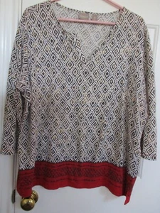 CHICO'S MULTI COLOR 3/4 SLEEVE TOP SIZE CHICO'S 3 (16-18) - Picture 1 of 5