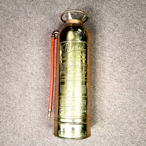 Vintage Fire Extinguisher Quick Aid Brass Copper Empty Soda Acid Polished Brass - Picture 1 of 13