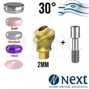 Angulated 30 deg Flat abutment 2 mm attachment internal hex Set - Picture 1 of 4