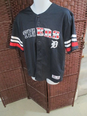 Detroit Tigers Baseball Jersey True Fan USA Flag Lettering Adult Large Cover