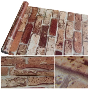 Brick Stone Contact Paper Peel Stick Self Adhesive Wallpaper Vinyl Wrap New - Picture 1 of 3