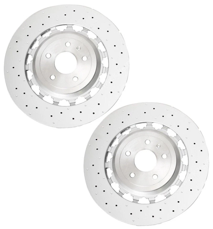 Juego de 2 rotores de disco de freno delanteros perforados SHW Performance para Audi TT RS Quattro Foto 1 de 1