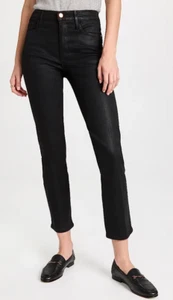 Frame Le Sylvie Coated Jeans Black Size 25 2645 - Picture 1 of 4