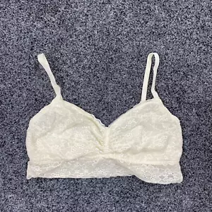 PINK Victoria Secret Wireless Lined Lace Floral Print Bralette Size Medium A-C - Picture 1 of 5