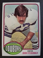 1976 Topps John Fitzgerald #102 football card Dallas Cowboys