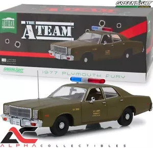 "GREENLIGHT 19053 1:18 1977 PLYMOUTH FURY POLICÍA DEL EJÉRCITO DE EE. UU. ""EQUIPO A" - Imagen 1 de 1