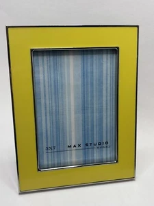 PHOTO FRAME MAX STUDIO HOME Yellow Glass Elegant Thick Heavy for 5x7" Picture - Picture 1 of 2