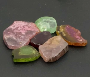 Multi Tourmaline Slice Stone Lot 16.00 Crt October Birthstone Loose Tourmaline - Picture 1 of 5