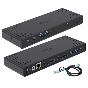 i-tec USB-A/-C TB Dual Dock Dual Display Dock PD 100W - Afbeelding 1 van 8