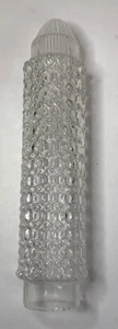 Vintage Glas Lampenschirm nur klar rund erhöht Torpedo Design 9,5" - Bild 1 von 6