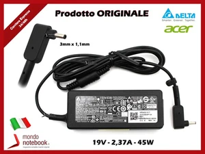 Carica Batteria Alimentatore Originale ACER 45W 19V 2,37A p/n KP.0450H.007 - Imagen 1 de 1
