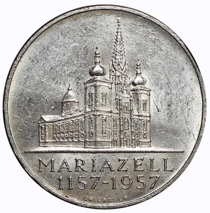 1957 AUSTRIA MARIAZELL 25 SCHILLING ARGENTO MF133420 - Picture 1 of 2