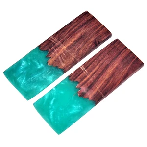 Par de escalas de resina de madera hechas a medida para hacer cuchillos mango de cuchillo 2964 - Imagen 1 de 4