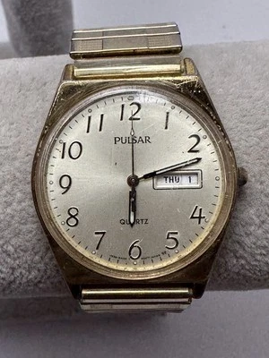 Pulsar V533-8A70 New Battery Mens Watch 34MM 6.5" Stretch Band K43 - Image 1 of 4