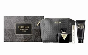 Guess Seductive Noir Coffret Edt 75ml + Edt 15ml + Bagnoschiuma 100ml + Pochette - Foto 1 di 1
