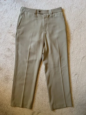 PANTS - Alan Flusser - Golf - Casual  - Khaki -Flat Front - 34x30 - Image 1 of 4