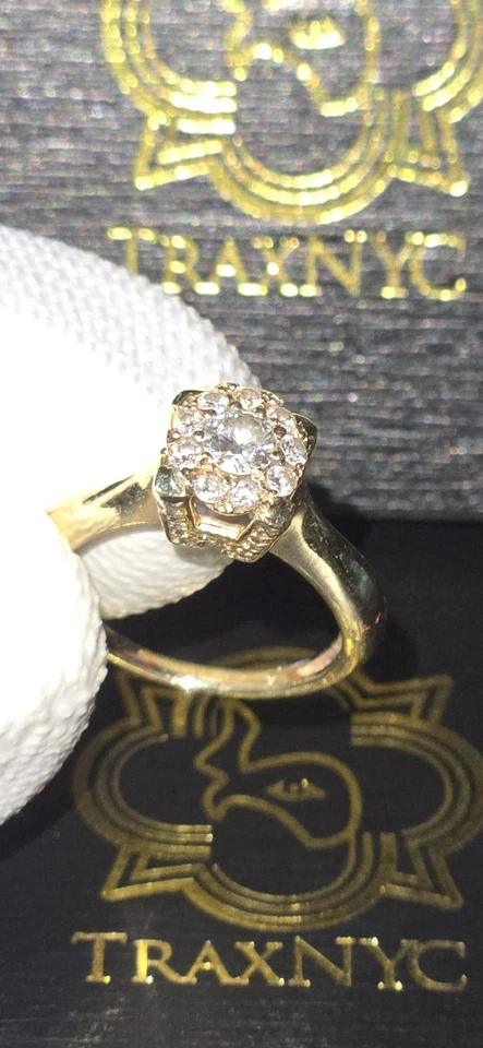 14k Gold Natural Diamond Engagement Ring from TraxNYC w/ Certificate! Size 5.25 - Image 1 of 4