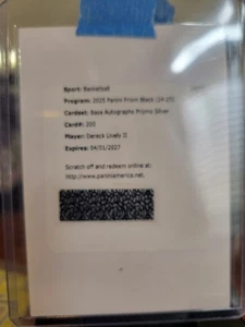 Panini Prizm 2024-25 negro #200 Dereck Lively II plata Prizm redención automática - Imagen 1 de 2