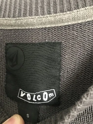 Volcom Jumper Mens Small Vintage Crew Neck Knit Sweater - Grey Minimalist - Image 1 of 4