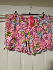 NWT Lilly Pulitzer 5" Buttercup Knit Shorts, Pink Floral Moms The Word Size 8 - Picture 1 of 4