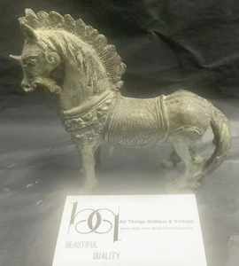 Vintage Brass Bronze Mythical Horse / Unicorn Statue Figurine 13cm Tall - Picture 1 of 10