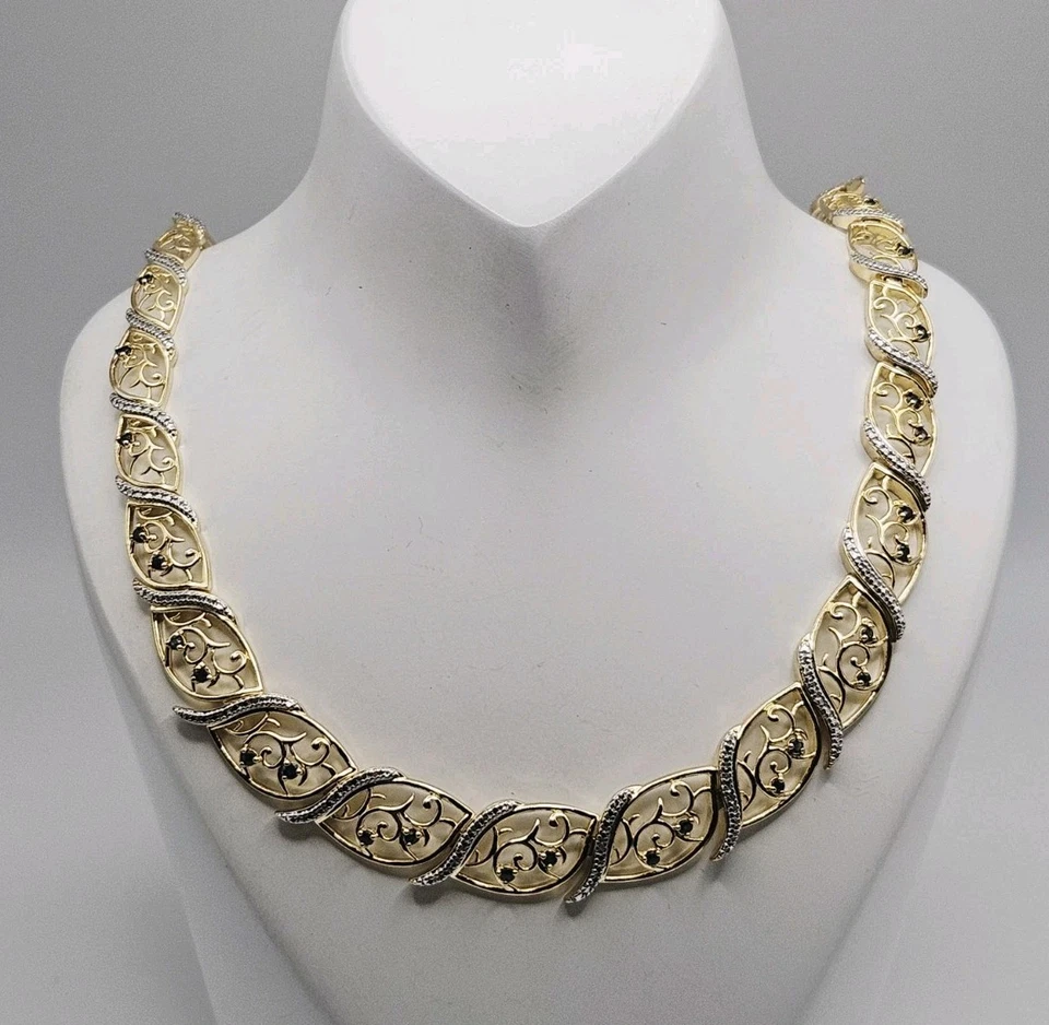 Collar Ross Simons Plata de Ley Zafiro Vermeil y Diamante 18" Foto 1 de 4