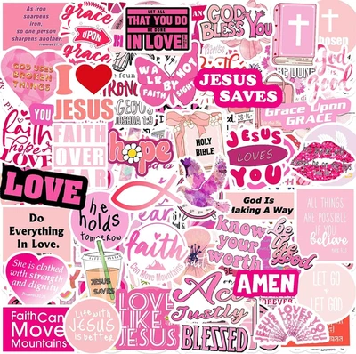 300 PIEZAS Pegatinas Cristianas Inspiradoras, Vinilo Impermeable Jesús Biblia Versículo Stic Foto 1 de 4