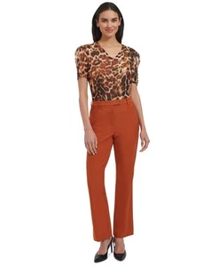 Calvin Klein Women's Straight-Leg Pants (Terra, 2) - Picture 1 of 4