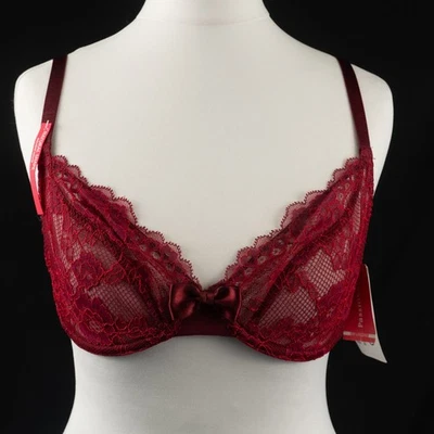 Sujetador Passionata 32C Rojo Profundo Con Aros Sin Acolchado Nuevo con Etiquetas Foto 1 de 4