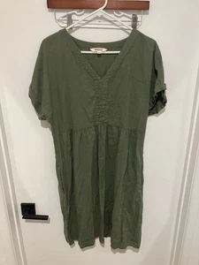 Briggs Damen Midikleid aus Leinenmischung, olivgrün, Medium - Bild 1 von 3