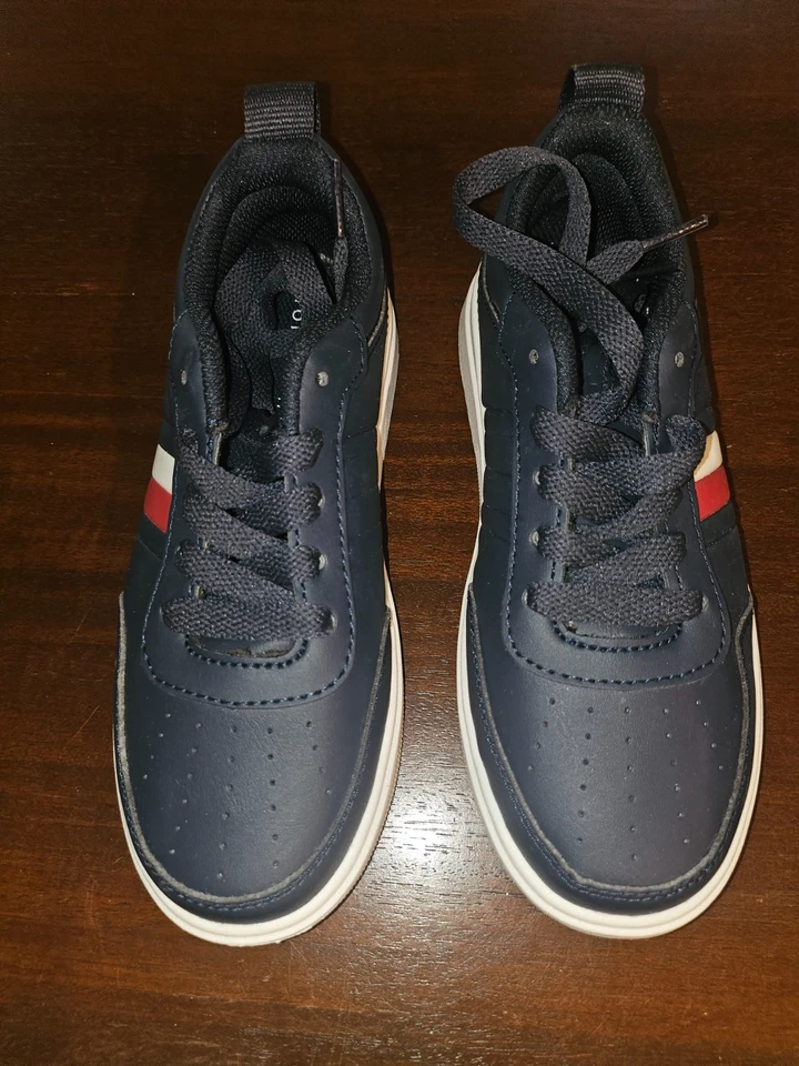 Tommy Hilfiger Kids- TH Callam Navy Blue White Red Stripe Size 2 - Image 1 of 4