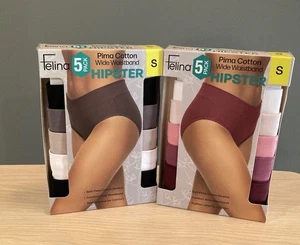 ZWEI Packungen Felina Pima Baumwolle breiter Bund Hipster Höschen klein 10 Paar! - Bild 1 von 5