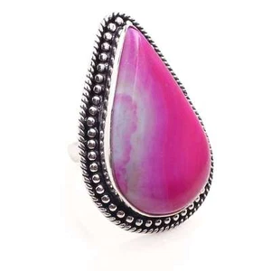 Botswana Achat Edelstein Versilbert Handmade Schmuck Verstellbarer Ring R-852 - Bild 1 von 1