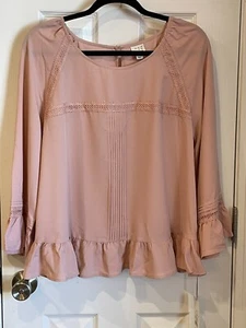 A New Day Womens Pink Tunic with Crochet Trim Size XL - Picture 1 of 12