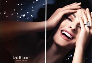 2006 De Beers Diamonds Linda Evangelista jewelry 2-page MAGAZINE AD - Bild 1 von 1